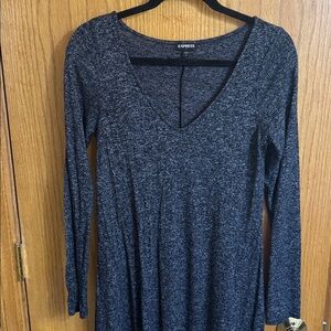 Express Charcoal Knit Swing Dress